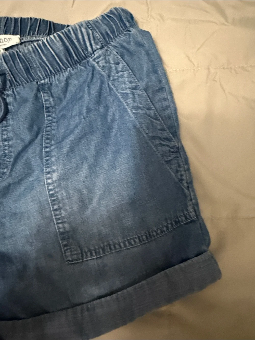 Workshop Republic Clothing Blue Elastic Waist Denim Shorts